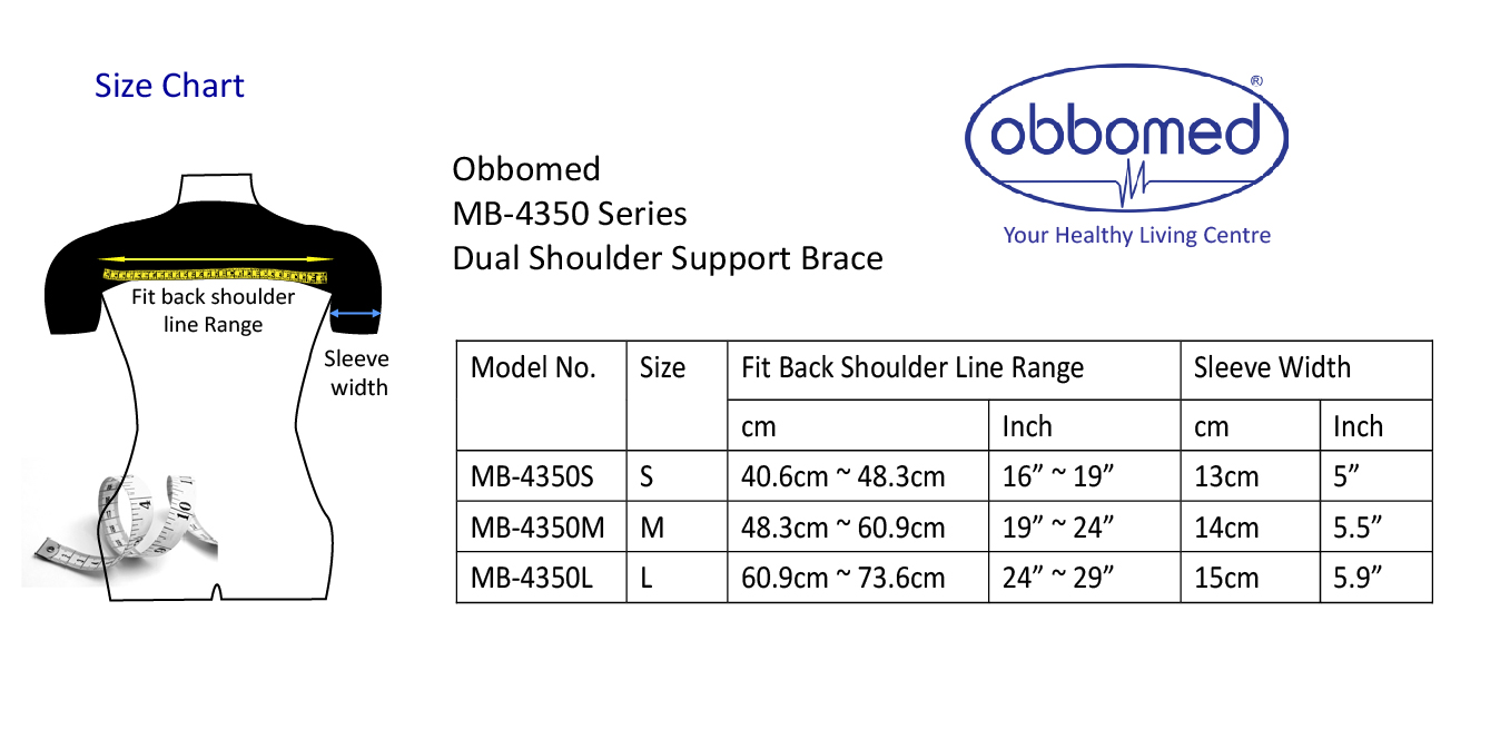 MB-4350S Dual Shoulder Support Brace – (S: shoulder width – 40.6cm~48.3cm) - Image 6