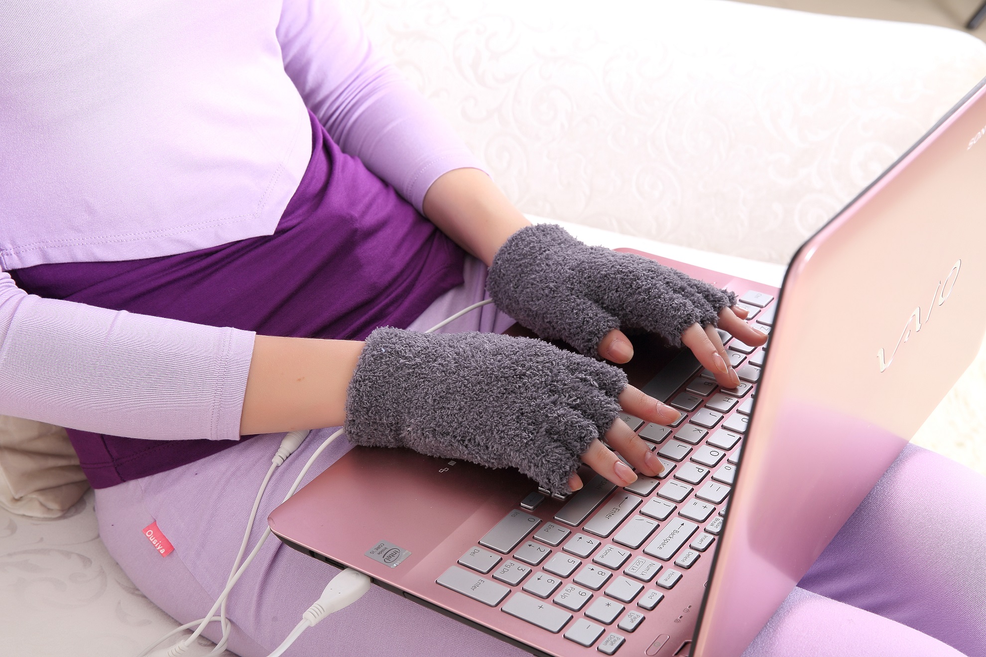 MH-1000K USB Warming Gloves with Carbon Fiber Heating Elements (Khaki) - Image 2