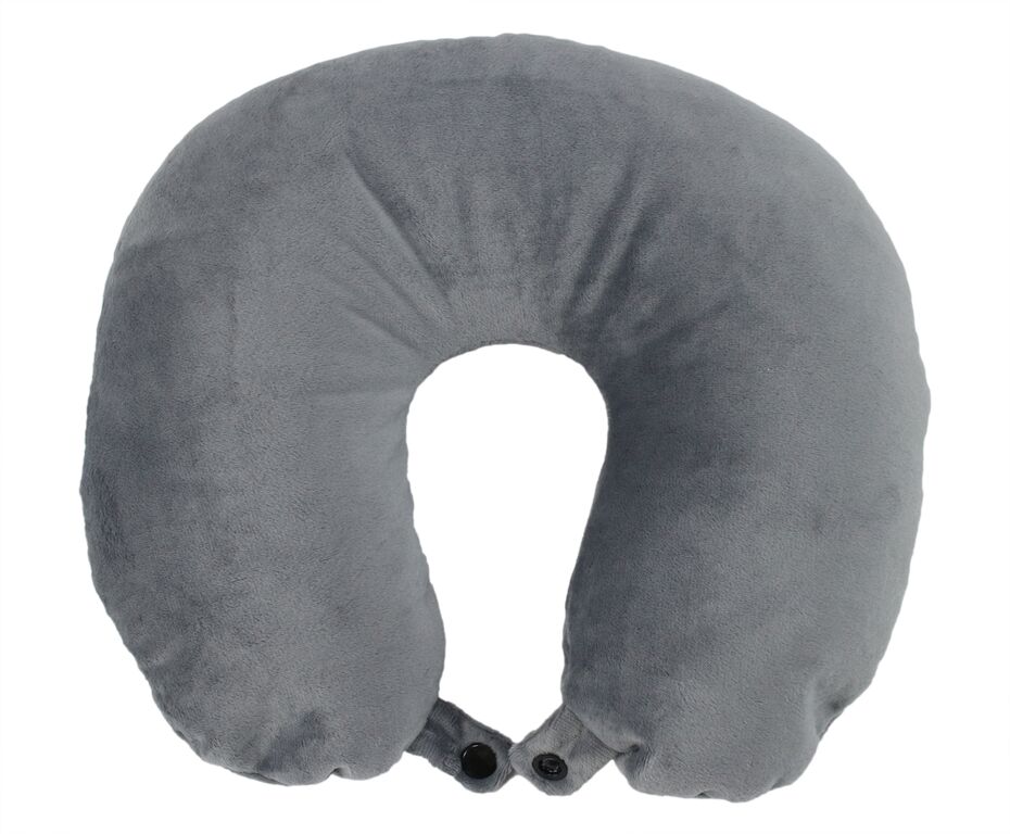 MN-5300G Micro-beads U-Shape Neck Pillow, Velour Cover – Gray
