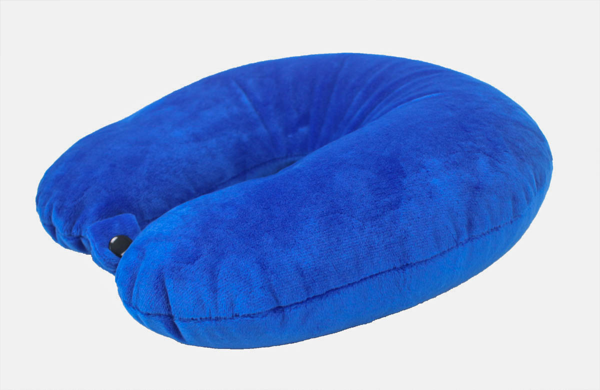 MN-5300N Micro-beads U-Shape Neck Pillow, Velour Cover – Navy Blue - Image 3