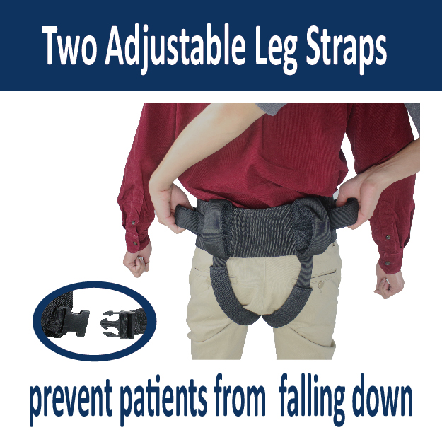 Obbomed MB-2910 Patient Lift Transfer Gait Belt with handle Leg straps & Quick Release Metal Buckle, Medical Nursing Safety Assist Device for moving disabled, bariatric handicap – 55 inch / 140cm - Image 5