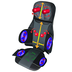 SU-5990 Deluxe Full Back & Neck Heated Shiatsu Massage Cushion with Air Pressure
