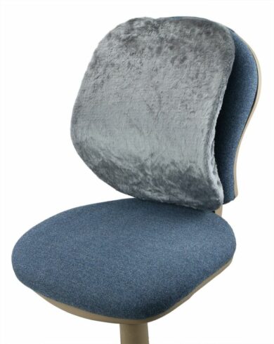 SM-7450G Adjustable Mesh Lumbar Support With Fleece Cover- Gray