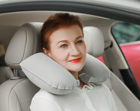 SV-1500/SV-1600 Travel Nap Kit – Inflatable Lightweight Portable Neck Shoulder Pillow、Eye Sleep Mask、Hearing Protection Earplugs for Resting, Support, Stress Relief, Plane, Bus, Car, Home Use - Image 7
