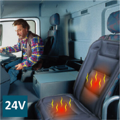 SH-4164 24V, Heated Seat Cover with Lumbar Support, Deluxe Model with Premium Cigarette plug for Truck
