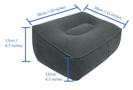 HR-7300 Inflatable Travel Foot Rest Pillow Cushion - 36 x 28 x (12-17)cm - Image 4