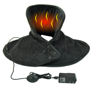 MH-1250 Far Infrared Carbon Fibre Heated Neck & Shoulder Warming Wrap USB 5V 10W Extra Soft Velour Surface for Extra Comfort, Wavelength 8-15 μm (Health range 4-14 μm) Work & Home in Winter