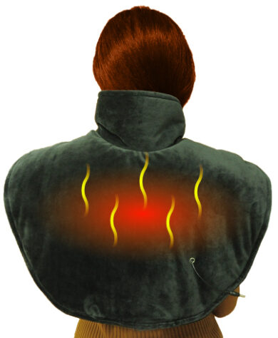 MH-1300 Far Infrared Carbon Fibre Heated Shoulder Warming Wrap, USB 5V 10W Extra Soft Velour Surface, Wavelength 8-15 μm (Health range 4-14 μm)- Work and Home in Winter