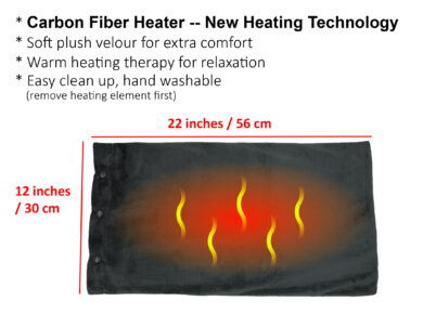 MH-2000G Far Infrared Carbon Fibre Heated Pad, 12V 20W, 2-Level Heat Settings, Far Infrared Wavelength 8-15 μm (Healthy Range: 4-14 μm); Gray