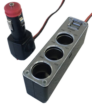 PD-3020 3 Socket Cigarette Lighter Adapter with 2 USB Port