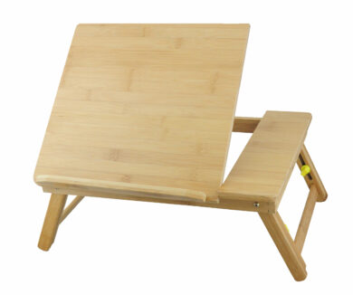 HR-3620 Flip-Top Adjustable Bamboo Laptop Tray - M : 43.5 x 31.5 cm